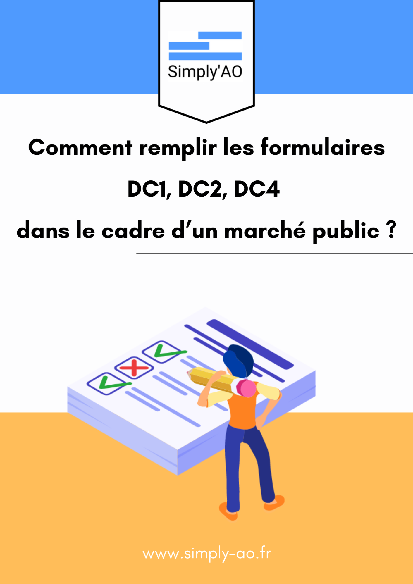 couverture du guide : comment remplir les formulaires DC1, DC2 et DC4 dans le cadre d'un marché public